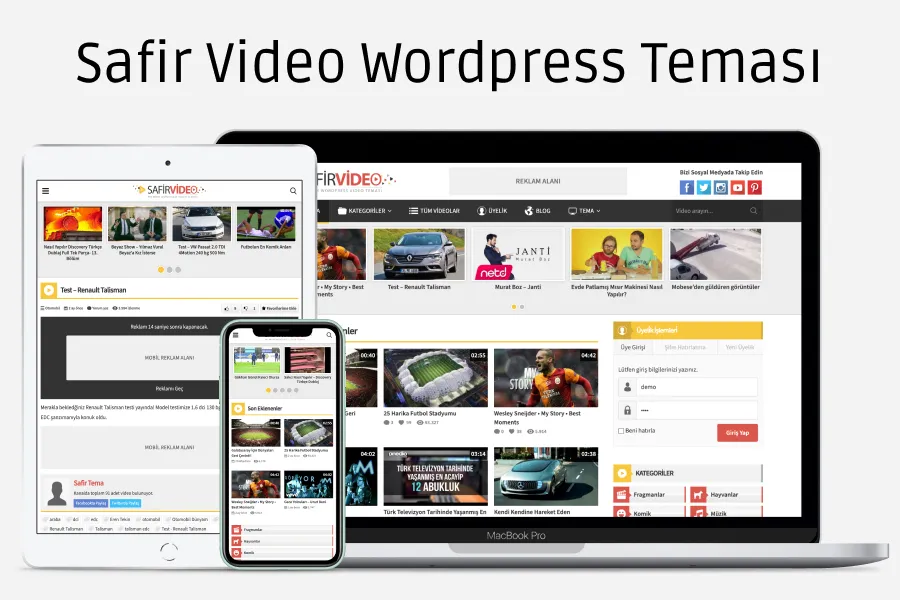 Safir Video Wordpress Teması