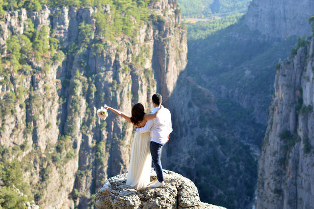 Uçurum manzarası, gelin ve damatların gözdesi