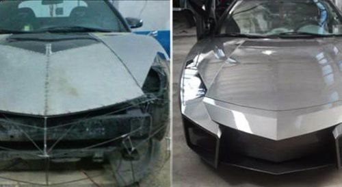 Mitsubishi marka arabasını Lamborghini’ye dönüştürdü